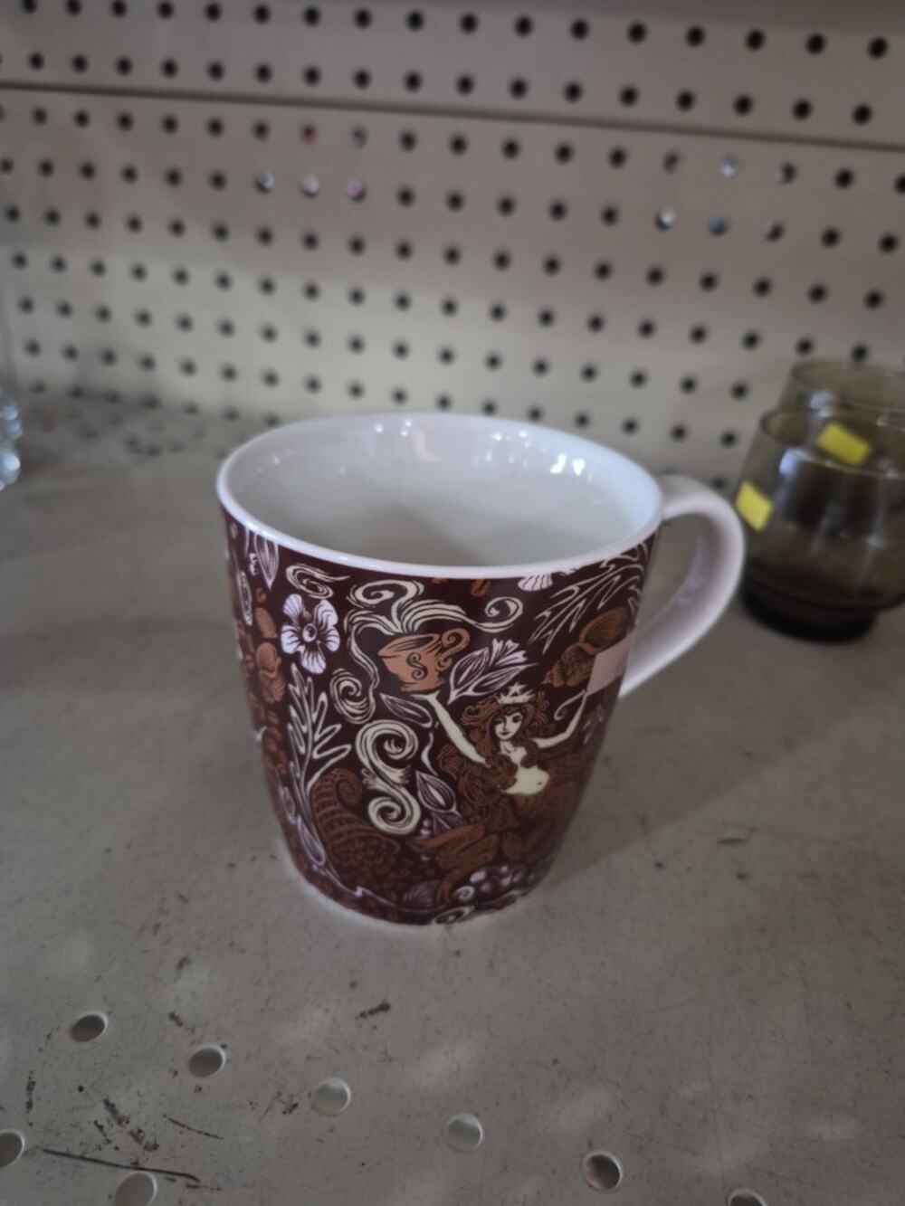 Starbucks 2008 Brown Bronze Mermaid Siren Coffee Mug, 12 Oz,